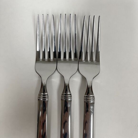 Fitz and Floyd Everyday Bistro Vietnam Silver Forks Lot of 3 - Picture 3 of 6